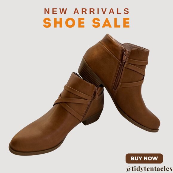 NEW LIFESTRIDE Women's Amara Strappy Ankle Boot Size 8.5 Tan Smooth - Picture 2 of 7